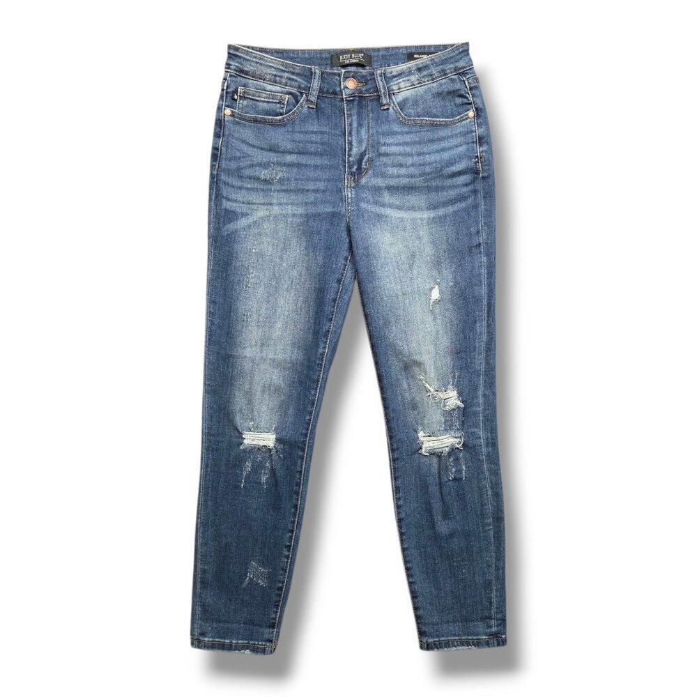 Judy Blue Relaxed‎ Fit Jeans Womens 29 Skinny Distressed Mid Rise